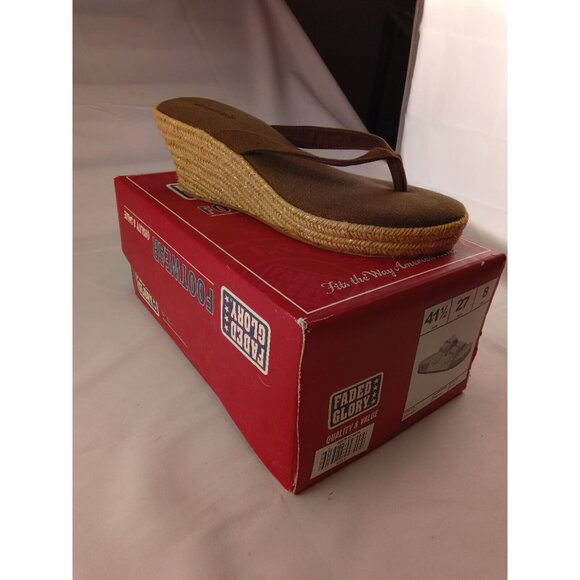 Aeropostale Brown Flip Flop Wedge Sandals Shoe Size 9 - Picture 4 of 4